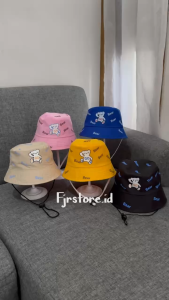 Topi Bucket Anak Lakilaki Dan Anak Perempuan Motif Bear GO Ala Korea