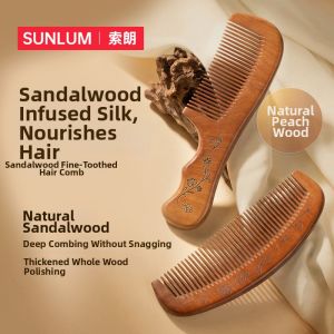 YISHE | Anti-static Hair Protecting Head Massage Comb Natural Peach Wood