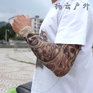 Cooling Arm Warmer UV Protection Outdoor Arm Sleeves Fashion Tattoo Printed Sun Protective Sleeve