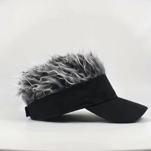 Men Synthetic Short Hair Baseball Cap Spiked Hair Wig Hat Fake Hair Adjustable Sunshade Visor Fancy Performance Hip-Hop Headwear