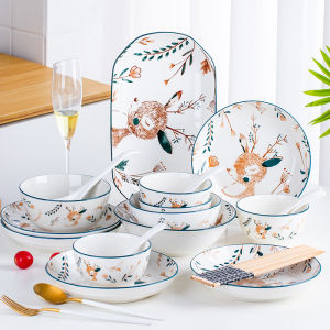 Underglaze Colored Ceramic Decorative Japanese Style Cartoon Gift Bowls