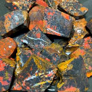 Batu Badar Besi Motif Nempel Magnet / bahan batu badar besi coral merah /lempengan batu badar besi super quality