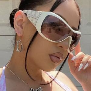 Y2k Face Mask Oversized Frame Sunglasses Womens Trendy Instagram Sunglasses Outdoor Fashion One-piece Sports Sunglasses 7752