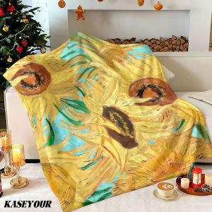 Beast Kingdom | Sunflowers Winter Summer Flannel Blanket Throw Fleece Soft Fuzzy Plush Cozy Fleece Blankets for Sofa Ideal Gifts