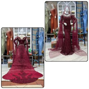 Gaun Pengantin Slim Dress Mutiara Ekor Chongsam