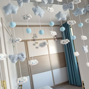 Blue God Family Cartoon Cute Cinnamoroll Babycinnamoroll Cartoon Shade Curtain Cartoon Partition Curtain Hanging Curtain Door Curtain Decorative Curtain
