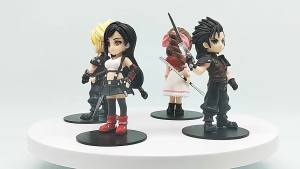 Bandai | Final Fantasy VII Rebirth Merchandise Q Chocobo Figures of Tifa Zack Cloud and Aerith Plush Toys and Keychain Gifts
