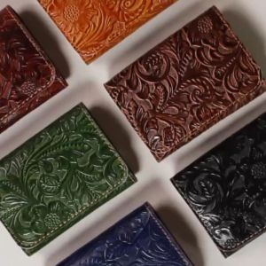 VALQO LEUSIN Batik Dompet Kartu kulit Sapi ID Card holder Souvenir Kantor