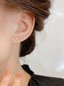 Earring Hole Ear Studs Unique Hoop Earrings 2025 New Popular High-End 925 Pure Silver Jewelry Small Exquisite Gold Color