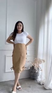 Rok Wanita Korean Style Crinkle Airflow / Rok Cargo Wanita Terbaru 2024 Bahan Crinkle Airflow