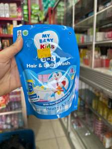 My Baby Hair And Body Wash Kids Biru Pink Kemasan Botol dan Refil Isi Ulang Sabun dan Shampoo Anak-anak