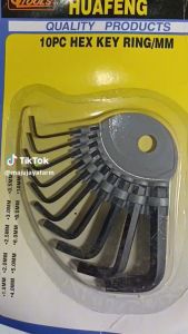 KUNCI L SET HEX KEY RING 10in1: Alat Wrench untuk Perbaikan Mesin & Elektronik