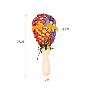 IRIN | Đàn Tambourine Gỗ Nguyên Khối Thủ Công Chuyên Nghiệp Kèm Lưới Hạt Và Búa Cát Nhạc Cụ Gõ Orff Dùng Cho Giáo Dục Âm Nhạc