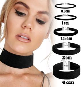 Fashion Gothic Ornament Necklace for Women Minimalist Choker Clavicle Chain Collar Necklace Black Velvet Cloth Neck Band