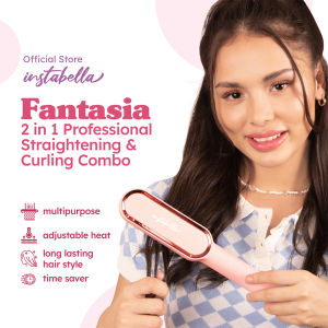 Instabella Fantasia 2 in 1 Professional Straightening & Curling Comb hair straightener brush comb