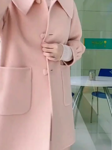 (Six Colors) Student Woolen Coat Womens Mid Length Love Button New Fall and Winter New Arrival K-style Loose Slimming Thickened short short Woolen Overcoat