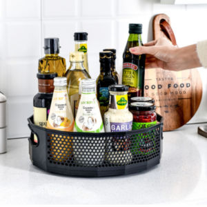 360 Rotating Spice Rack Organizer Seasoning Holder Kitchen Storage Tray Lazy Susans Home Supplies for Bathroom Cabinets