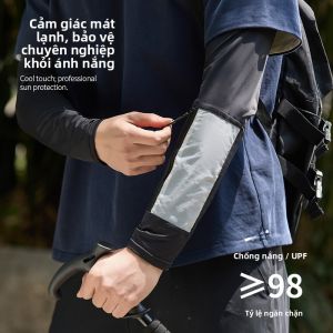 MiiOW | Tay lưới đen băng chống nắng cho nam mùa hè ngoài trời leo núi chống tia UV đi câu cá cảm giác mát mẻ tay bảo vệ