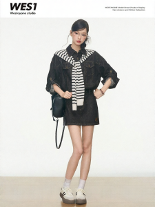 WESTAYONE | Petite Office Casual Denim Mini Dress Female