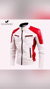 เสื้อคลาสสิกคุณภาพสูงร่วมกับFuguiniao Mens หนังฤดูใบไม้ร่วงฤดูหนาว เสื้อ BIKER รถจักรยานยนต์ชาย ถูกเสื้อผ้าด้วยมือของผู้พัฒนา