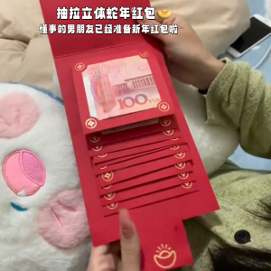 Interactive Pull-Out 3D Snake Year Red Envelope New Year Gift for Girlfriend Cartoon Spring Festival Lucky Money Envelope