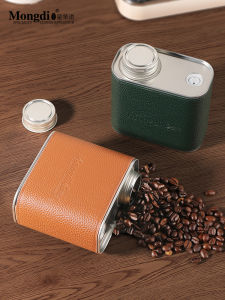 Mongdio Coffee Bean Sealed Tin Can One-Way Valve Coffee Powder Storage Container Rectangular Metal Kitchen Storage Utensil