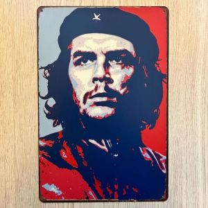 CIFbuy | CIFBUY Retro C-Che G-Guevara Portrait Metal Tin Sign Vintage Revolution Figure Aluminum Wall Plaque Deco