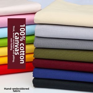 Handmade Pure Cotton Canvas Fabric for Embroidery Home DIY Background Table Cloth