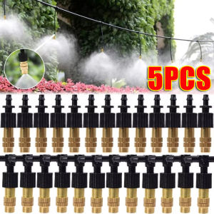 หัวฉีดรดน้ำชลประทานสปริงเกอร์จ่ายน้ำสำหรับสวน5ชิ้นตัวทำจากทองเหลืองตัวทำละอองน้ำผักดอกไม้สวนสนามหญ้า