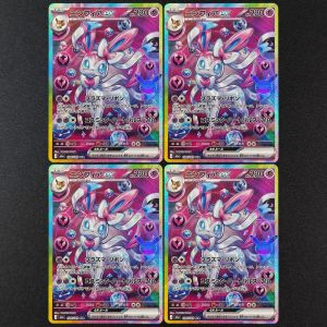 Funism | Self Made Japanese DIY Sylveon ex #136 30th Anniversary Futuristic rare Style Game Collection Card Toy