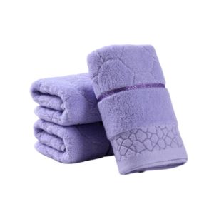 Lilac Cotton Towels Set - 1/4/6pcs 34x74cm/70x140cm Quick-Dry Thickened Bath Towels Embroidered for Adult Hotel Home Bathroom