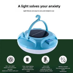 Lampu Emergency UFO Gantung Camping Lamp Solar Panel Lampu Darurat Lampu Taman Lampu Belajar Lampu Multifungsi Terlaris