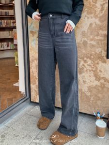 MASISI | Plus Size Embroidered Loose Straight Leg Jeans