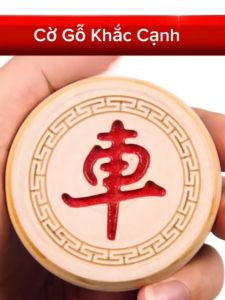 Bộ 32 Quân Cờ Tướng Gỗ Bạch Dương Nguyên Khối Có Khắc Chìm Viền Và Ký Tự Size cờ Lớn [BD VIỀN]