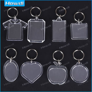 【Howdi Car Outlets】 พวงกุญแจกรอบรูปอะคริลิคจี้ห่วงแยก DIYพวงกุญแจกรอบรูป1ชิ้น (ไม่มีรูปแค่พวงกุญแจเปล่า)