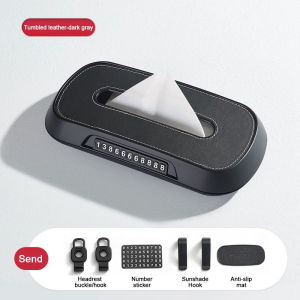 Leather Car Tissue Box Car Sun Visor Type Hanging Container Paper Towel Holder Paper Rack Organizer Storage Bag Phone Number