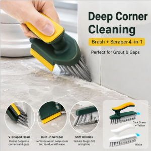 1/2pc 4-in-1 V-Shape Scrubber Brush Bathroom Gap Clean Brush Multi-Purpose Corner Tile Floor Gap Window Groove Cleaning Tool