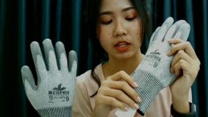 MEMPHIS PU9678 Diamond Tech Cut5 ถุงมือป้องกันการบาด ระดับ 5 เคลือบ Poly urethane