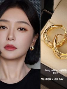 KAQI | Bông Tai Phong Cách Hồng Kông Cổ Điển Màu Vàng