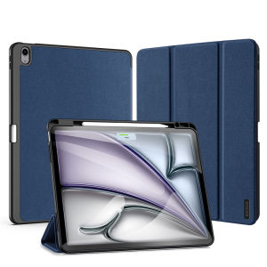 DUX DUCIS for iPad Air 13 2025/2024 / iPad Pro 12.9 2022/2021/2020 Case PU Leather Tri-fold Shockproof Flip Cover with Pen Holder Soft TPU Back Cover Full Protection with Auto Wake Sleep Protective Case