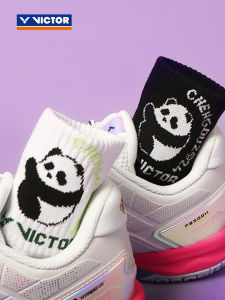 Victor Sweat Absorbent Badminton Socks 2024 Thomas Uber Cup Commemorative Mens Socks Breathable Sports Fitness Fans Supplies