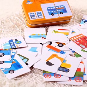 TAIYO Mainan Anak Cognition Puzzle Flash Card Basic Belajar Edukasi Kartu Mencocokan Gambar Alphabet Huruf Number Angka Animal Hewan Transport Kendaraan