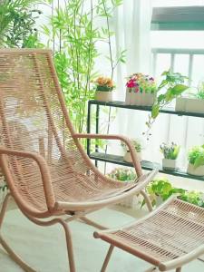 Lounge Chair Rocking Chair Rocking Chair Adults Sofabed One Seater Lounge Chair Bed & Breakfast for the Elderly Lunch Break Sun Exposure Comfortable 摇椅 懒人沙发