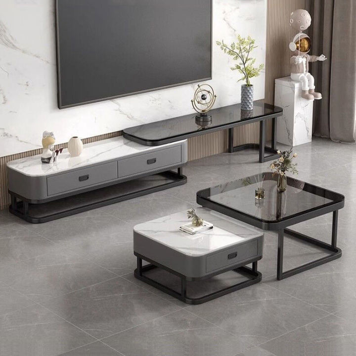 Nordic Glass Center Table For Living Room Square Coffee Table With