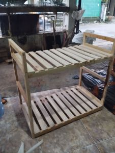 rak / meja kompor tungku 2 minimalis dari kayu murah  u. 80x40x75