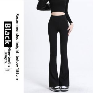 High Waist Shark Skin Micro Flared Pants Womens Yoga Casual Trousers Thin Tight Leggings Spring Autumn plus Size Fashion