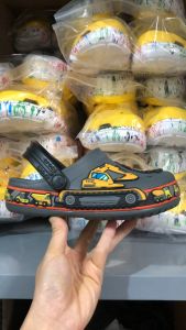 Dép Cross Cho Bé Mẫu Máy Xúc DEPCrossKIS212 Tặng Thêm 6 Sticker Cross Dép Lỗ Xăng Đan Bít Mũi Chống Mùi Chống Trơn Trượt