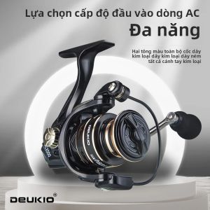 Máy Câu Quay DEUKIO Lực Kéo Tối Đa 8KG Tỉ Số Truyền 5.2:1 Cuộn Dây Kim Loại Tay Quay Dùng Được Cho Cả Tay Trái Và Tay Phải Bánh Xe Tải Trước - Dùng Cho Câu Cá Biển Câu Cá Chép
