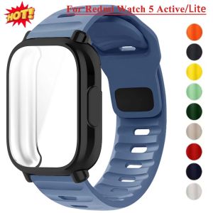 Silicone Band+Protector Case For Redmi Watch 5Active Strap Cover Correa Accessory For Redmi Watch 5Lite Bracelet Sport Wristband