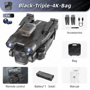 2025 New H12 Mini Drone 8K Professinal Three Camera Wide Angle Optical Flow Localization Four-way Obstacle Avoidance RC 8000M